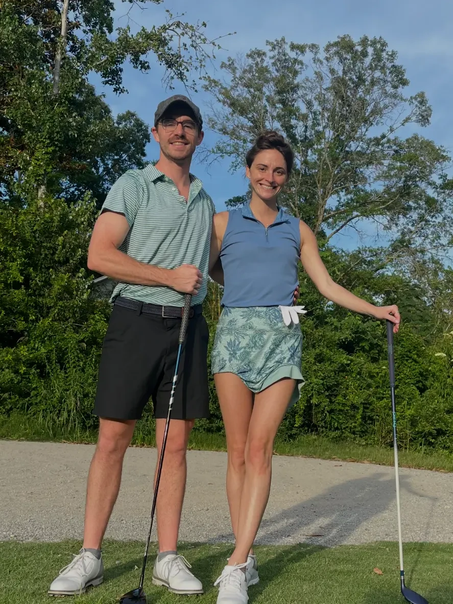 Easy9 founder Charlie with a playing partner on the course